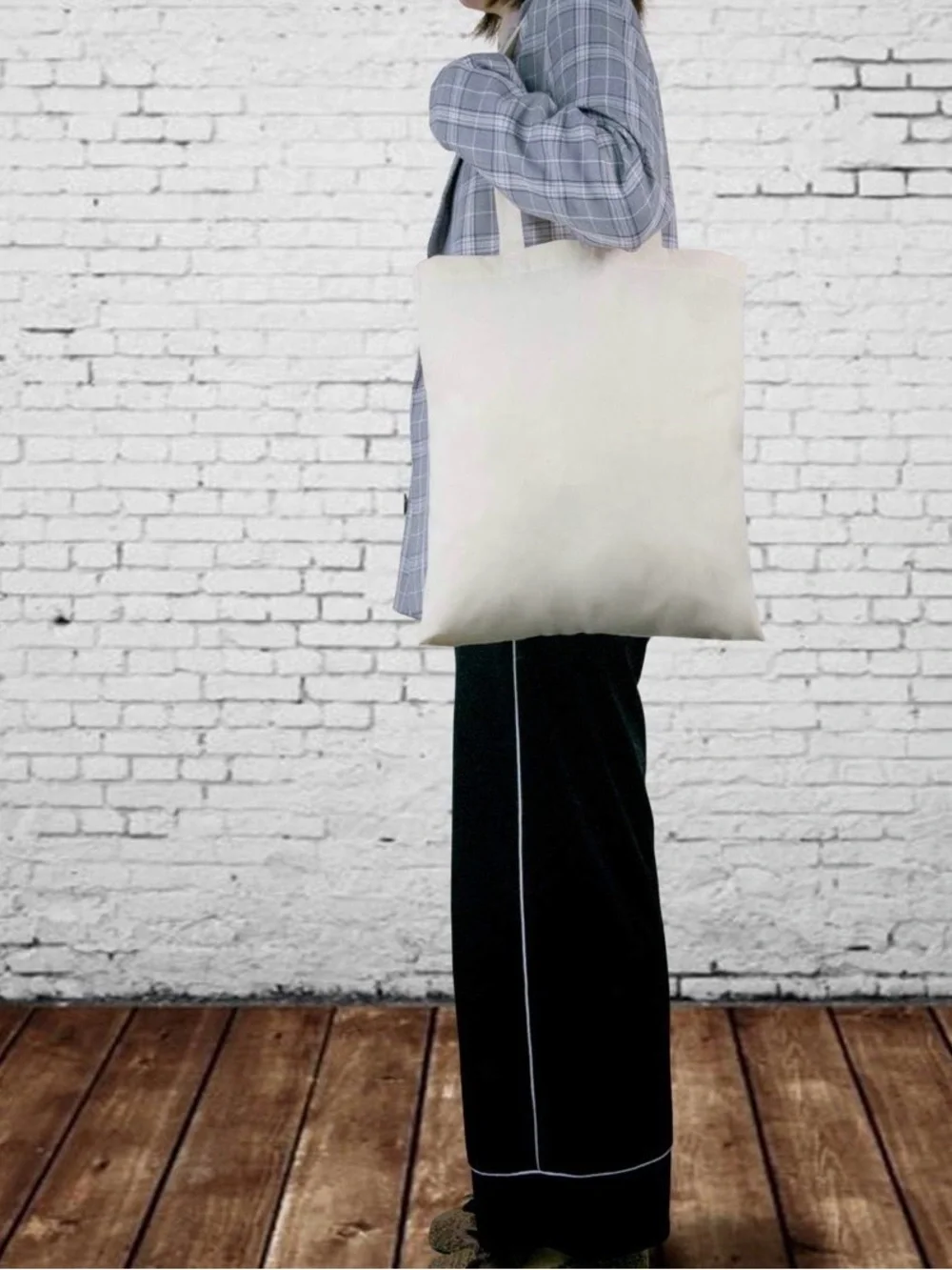 Lot of 6 Blank Cream Cotton Tote Bags - Plain Canvas Carryall Handles Bulk Craft